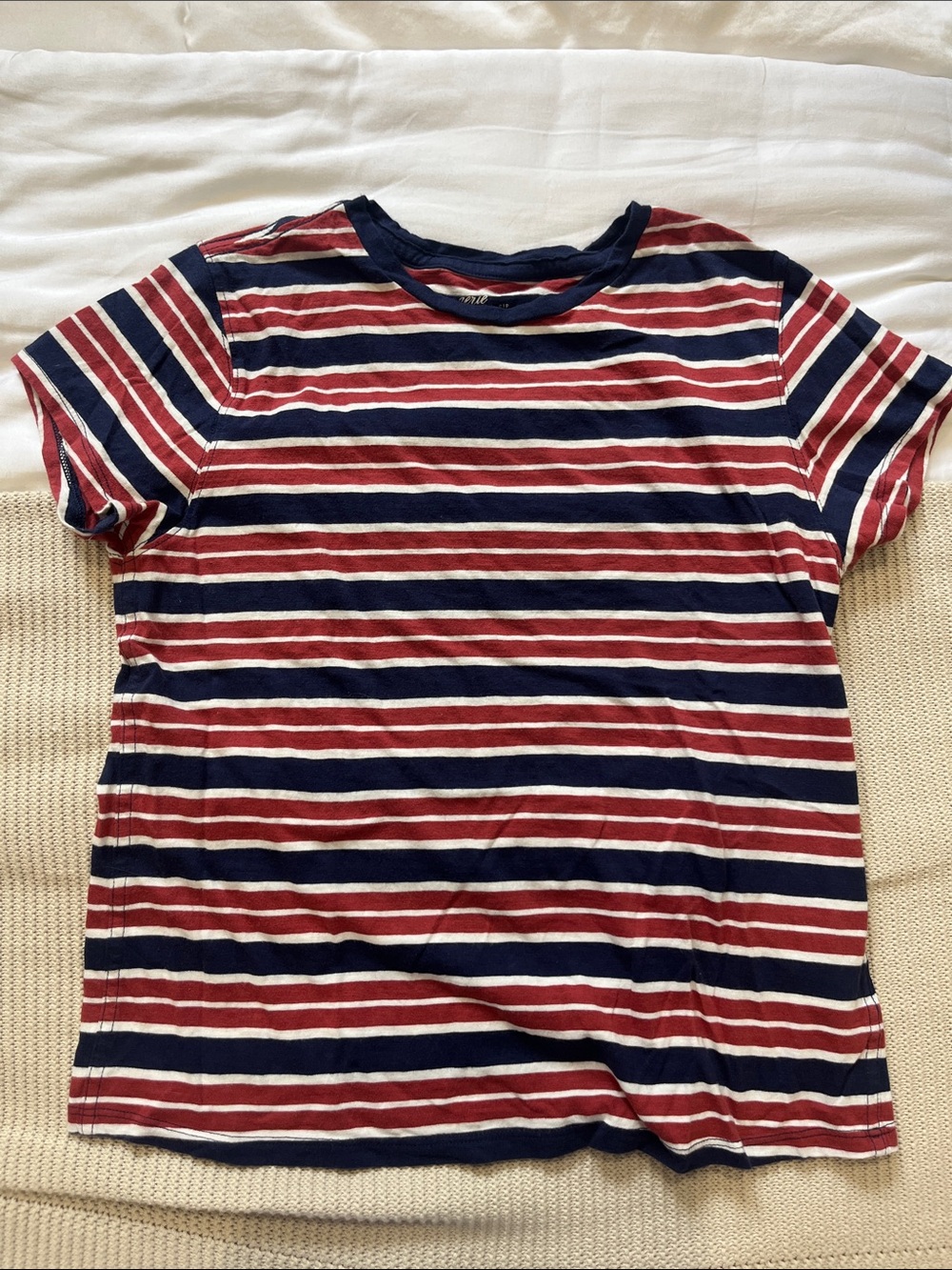 Aerie Striped Short-Sleeve Tee - Red, Navy & Whitey